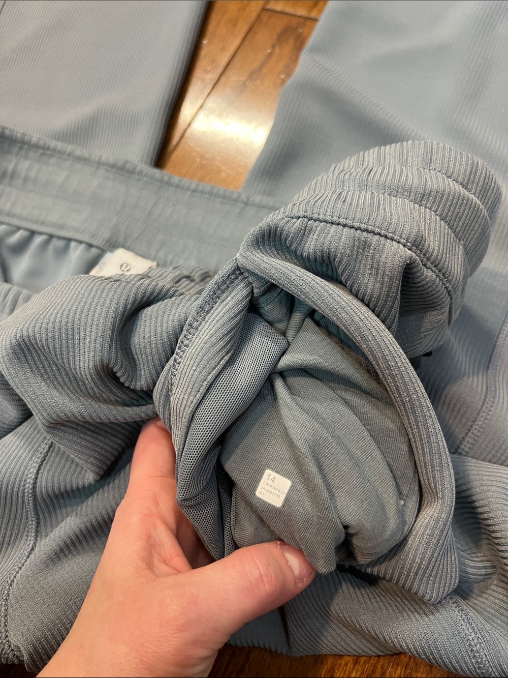 85. Lululemon Ribbed Softstreme Mid-Rise Pant 32" Belgian Blue - Picture 10 of 13